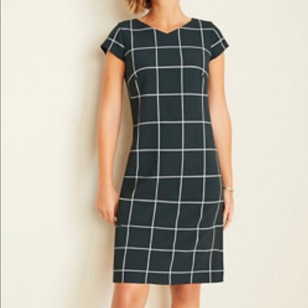 Ann Taylor Window Pane Sheath Dress